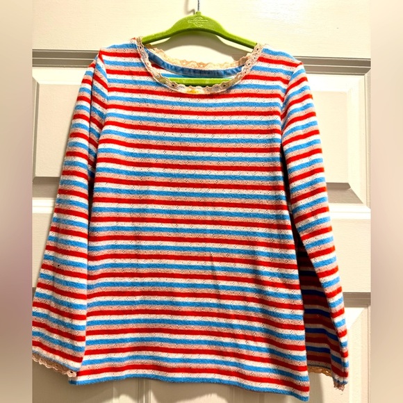 Mini Boden NWT Sz 5-6Y Striped Kids Shirt - Red, Pink, Blue, White, long sleeve - Picture 2 of 4